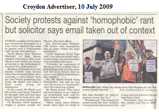 Article in the Croydon Advertiser: click to view a bigger image