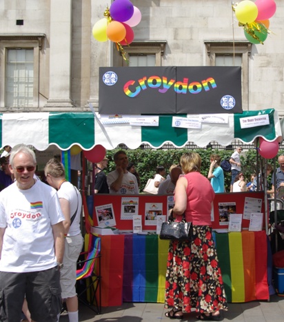 The Croydon stall at Pride